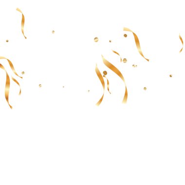  Altın konfetileri, kurdeleler. Parıldıyor. Bokeh geçmişi. Soyut altın yıldönümü davetiye şablonu. Düğün konsepti kartı. Uçan soyut parçacıklar. Patlama kutlama kartı.