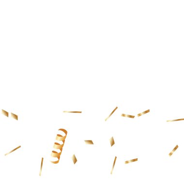  Altın konfetileri, kurdeleler. Parıldıyor. Bokeh geçmişi. Soyut altın yıldönümü davetiye şablonu. Düğün konsepti kartı. Uçan soyut parçacıklar. Patlama kutlama kartı.