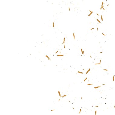  Altın konfetileri, kurdeleler. Parıldıyor. Bokeh geçmişi. Soyut altın yıldönümü davetiye şablonu. Düğün konsepti kartı. Uçan soyut parçacıklar. Patlama kutlama kartı.