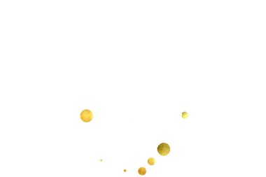 Folyo altın konfetisi. Parıldayan vektör arka planı kutlar. Suluboya altın parıltılar ve noktalar. Makbuz arkaplanı. Noel partisi davetiye şablonu. Düşen altın konfetileri. Parıldayan arkaplan. 