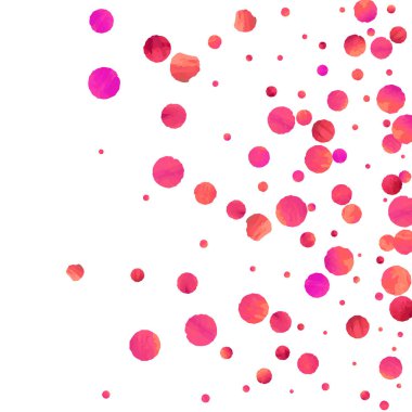 Kırmızı konfeti arka planı. Düşen gül ışıltısı. Davetiye, düğün, doğum günü, Noel kartı için grafiksel tasarım. Mutlu sürpriz fon. Soyut parçacıklar patlar. Vektör şenlik konsepti. 