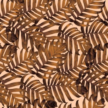 Palm Monstera Kusursuz Düzen. Sarı Tropik Yaz Arkaplanı. Plaj Ormanı Mayo Tasarımı Yaprakları. Lei Uyum. Klasik Hawai baskısı. Tropik Tekstil dokusu. Botanik döşemesi.