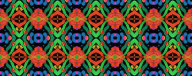 Kırmızı, Yeşil, Bej ve Mavi Dikdörtgen Coğrafi İlişki. Etnik Kusursuz Düzen. Geleneksel Rastgele Doku. Suluboya Etnik Tasarım. Boyalı fırça Yerli Arkaplanı. Ikat Geometrik Mayo Deseni.