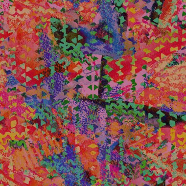 Üçgen desen. Pembe ve mavi geometri arka planı. İz sürücü dokusu. Geometrik grafik tasarım. El çizimi mürekkep izi. Asgari üçgen kusursuz desen. Eski baskı.