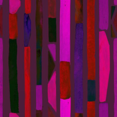 Bauhaus deseni. Pembe kırmızı geometrik, soyut, dikişsiz, sulu boya. Suluboya çizgili arka plan. Kaleydoskop çizgileri. Çağdaş sanat illüstrasyonu. Bauhaus grafik tasarımı. Moda dokusu