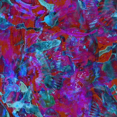 Suluboya etnik, pürüzsüz desen. Renkli bir arka plan. Doğu suluboya bandanası. Pachwork dokusu. Çiçekli Coachella pürüzsüz desen. Sıkıntılı soyut uyum.