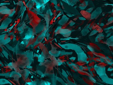 Boho kaleydoskop soyut, kusursuz desen. Çivit mavisi etnik doku. Suluboya bohem Fas baskısı. Mayo, suluboya, soyut kravat, iç döşeme. Fırça darbesi arka plan