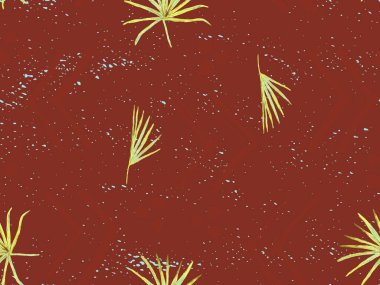 Kırmızı pembe egzotik desen. Canavar ve amber çiçekleri tropik buket. Hawaii tişörtü ve mayo fayansı. Yatay romantik vahşi vektör egzotik fayans. Aşırı doğal botanik tasarımı.