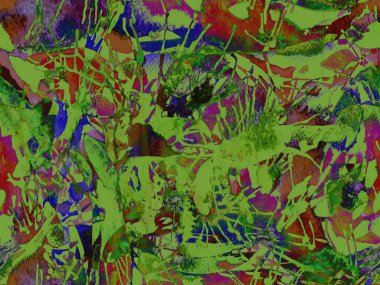 Sıvı, pürüzsüz desen. Yeşil suluboya fırça darbesi grunge tasarımı. Suluboya soyut sıçrama boyası tasarımı. Kademeli mürekkep lekeleri. Çamur tabakası. Sıvı damlayan fırça sonsuz iz. 