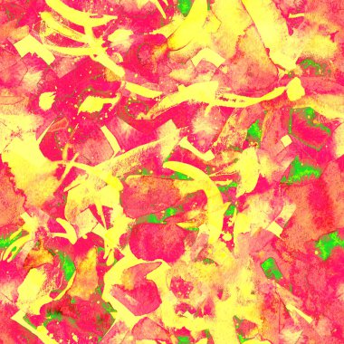 Suluboya tropikal, pürüzsüz desen. Renkli bir arka plan. Doğuya özgü suluboya tasarımı. Mayo dokusu. Çiçekli Coachella pürüzsüz desen. Sıkıntılı soyut karışık sanat eserleri.