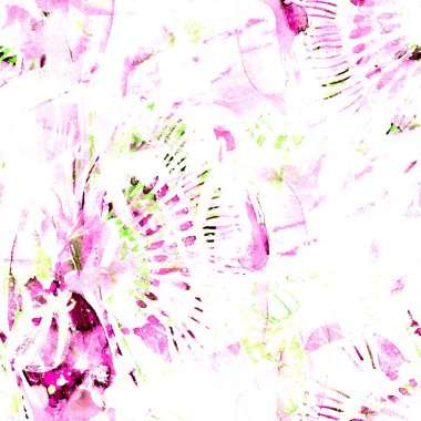 Suluboya tropikal, pürüzsüz desen. Kabile renginde boya fırçası izi. Soyut geometrik suluboya tasarımı. Mayo dokusu. Çiçekli Coachella pürüzsüz desen. Sıkıntılı soyut karışık sanat eserleri.