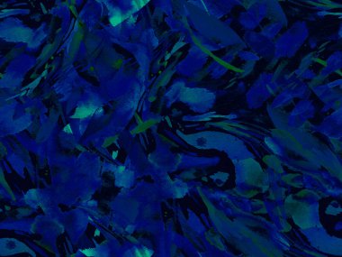 Boho kaleydoskop soyut, kusursuz desen. Çivit mavisi etnik doku. Suluboya bohem Fas baskısı. Mayo, suluboya, soyut kravat, iç döşeme. Fırça darbesi arka plan