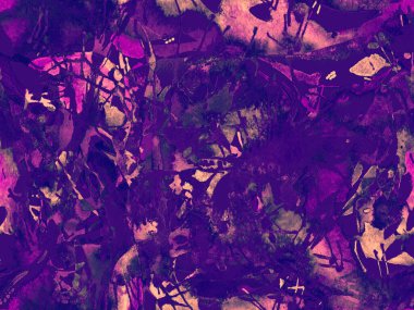 Püskürme izi yok. Mor suluboya fırça darbesi grunge tasarımı. Suluboya boya boya tasarımı. Elle çizilmiş mürekkep lekeleri. Toprak sıçrama deseni. Sıvı damlayan fırça sonsuz iz.