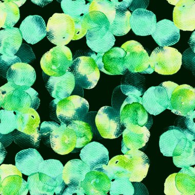 Kırmızı yeşil suluboya deseni. Islak sıvı fırça boya motifi. Soyut şablon kusursuz tasarım. Kova minimumu mayo dairesi izi. Modaya uygun tekstil. Modern spot arkaplanı.