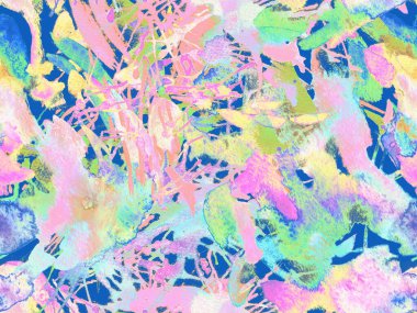 Püskürme izi yok. Mavi suluboya fırça darbesi grunge tasarımı. Suluboya kaotik sıçrama boya tasarımı. Kademeli mürekkep lekeleri. Toprak sıçrama deseni. Sıvı damlayan fırça sonsuz iz.