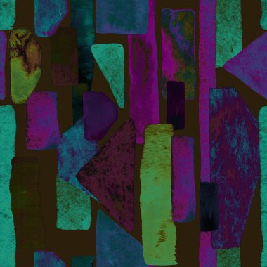 Bauhaus deseni. Çivit mavisi geometrik suluboya, soyut, dikişsiz iz. Suluboya çizgili arka plan. Kaleydoskop çizgileri. Çağdaş sanat illüstrasyonu. Bauhaus grafik tasarımı. Moda dokusu