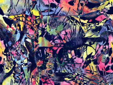 Püskürme izi yok. Mavi suluboya fırça darbesi grunge fayans. Suluboya soyut sıçrama boyası tasarımı. Kademeli mürekkep lekeleri. Çamur tabakası. Sıvı damlayan fırça sonsuz iz.