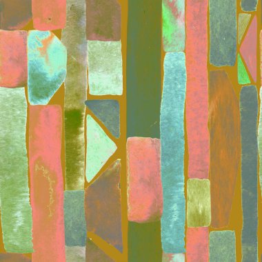 Bauhaus deseni. Çok renkli geometrik suluboya, soyut, dikişsiz baskı. Suluboya çizgili arka plan. Kaleydoskop çizgileri. Çağdaş sanat illüstrasyonu. Bauhaus grafik tasarımı. Moda dokusu