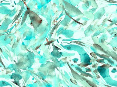 Boho kaleydoskop soyut, kusursuz desen. Çivit mavisi etnik doku. Suluboya bohem Fas baskısı. Mayo, suluboya, soyut kravat, iç döşeme. Fırça darbesi arka plan