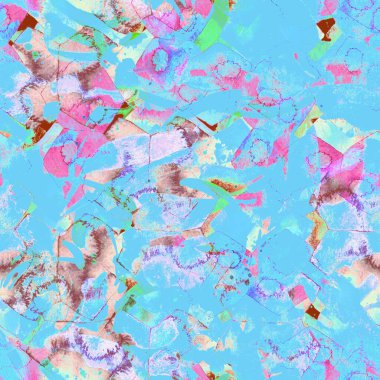 Suluboya etnik, pürüzsüz desen. Renkli bir arka plan. Soyut sıçrama, suluboya tasarımı. Mayo dokusu. Çiçekli Coachella pürüzsüz desen. Sıkıntılı soyut uyum.