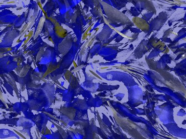 Boho kaleydoskop soyut, kusursuz desen. Çivit mavisi etnik doku. Suluboya bohem Fas baskısı. Mayo, suluboya, soyut kravat, iç döşeme. Fırça darbesi arka plan