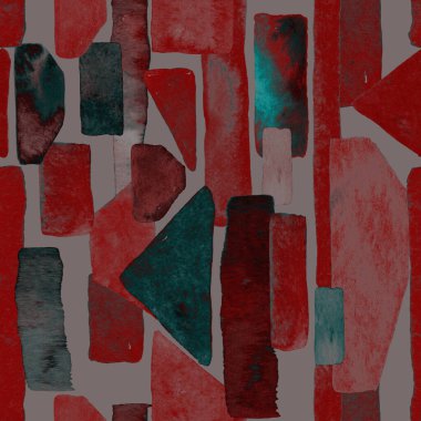 Bauhaus deseni. Pembe kırmızı geometrik, soyut, dikişsiz, sulu boya. Suluboya çizgili arka plan. Kaleydoskop çizgileri. Çağdaş sanat illüstrasyonu. Bauhaus grafik tasarımı. Moda dokusu