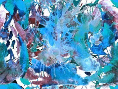 Sıvı, pürüzsüz desen. Mavi suluboya fırça darbesi grunge fayans. Suluboya soyut sıçrama boyası tasarımı. Kademeli mürekkep lekeleri. Toprak sıçrama deseni. Sıvı damlayan fırça sonsuz iz. 