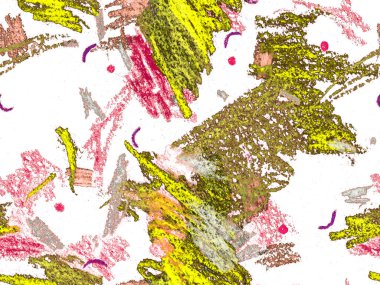 Güzel pastel boya dokusu. Yatay Şablon için Sarı Arkaplanda Sevimli Büyük Modern Geometrik Kusursuz Desen. Büyük Çağdaş Küçük Yazdırma. Moda Boya Dokusu.