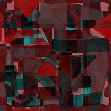 Bauhaus deseni. Pembe kırmızı geometrik, soyut, dikişsiz, sulu boya. Suluboya çizgili arka plan. Kaleydoskop çizgileri. Çağdaş sanat illüstrasyonu. Bauhaus grafik tasarımı. Moda dokusu