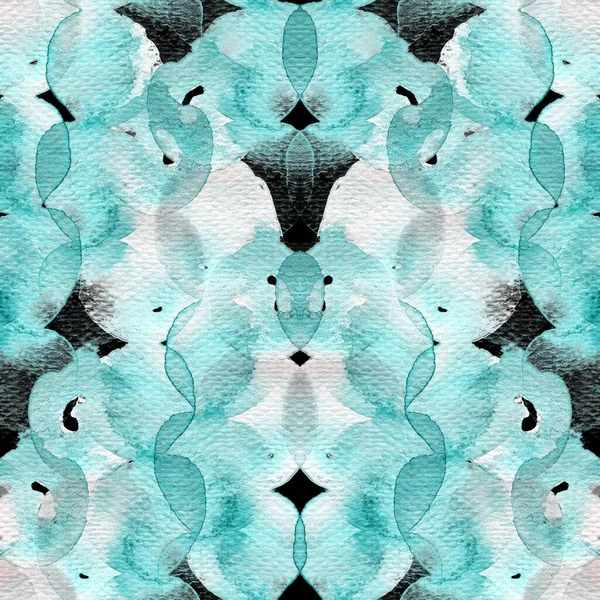 Circle geometric watercolor pattern. Wet fluid brush paint motif.  Abstract template seamless design.	 Aquarelle minimal swimwear circle print. Trendy textile tile. Modern spot backdrop.