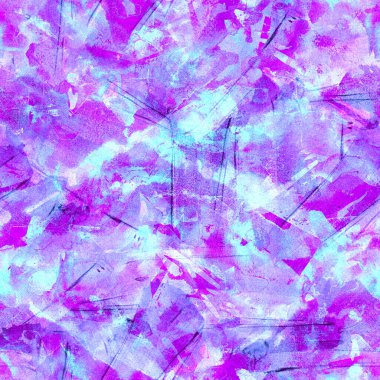 Violet suluboya kusursuz desen. Fırça darbeleri arka plan. Klasik soyut yaz akrilik sonsuz fayans. Suluboya kare sıvı sanatsal baskı. Etnik kabataslak yüzey. Basit yaratıcı ressamlık.