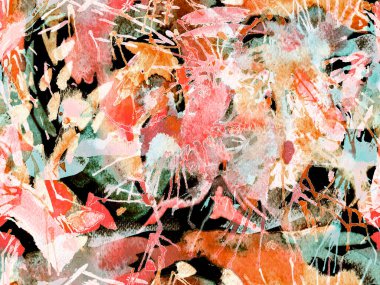 Püskürme izi yok. Kırmızı suluboya fırça darbesi grunge tasarımı. Suluboya boya boya tasarımı. Kademeli mürekkep lekeleri. Çamur tabakası. Sıvı damlayan fırça sonsuz iz. 