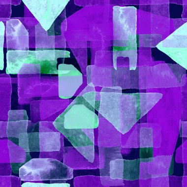 Bauhaus deseni. Çivit mavisi geometrik suluboya, soyut, dikişsiz iz. Suluboya çizgili arka plan. Kaleydoskop çizgileri. Çağdaş sanat illüstrasyonu. Bauhaus grafik tasarımı. Moda dokusu