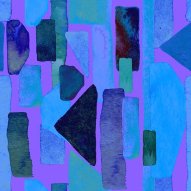 Bauhaus deseni. Çivit mavisi geometrik suluboya, soyut, dikişsiz iz. Suluboya çizgili arka plan. Kaleydoskop çizgileri. Çağdaş sanat illüstrasyonu. Bauhaus grafik tasarımı. Moda dokusu