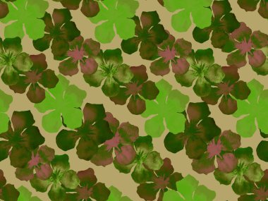 Hawaii suluboya deseni. Yeşil turkuaz çiçekli, dikişsiz tropikal iz. Hibiscus ve zakkum Hawaii 'de. Aloha mayo tasarımı. Egzotik buket moda illüstrasyonu. Suluboya yatay fayans.