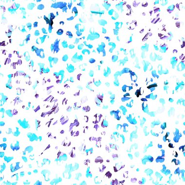 Leopar dikişsiz suluboya deseni. Beyaz, ekzotik, pürüzsüz desen. Kabile kedisi izleri. Minimum el çizimi geometrik çita arkaplanı. Hayvan derisi tropikal mürekkep uyumluluğu.