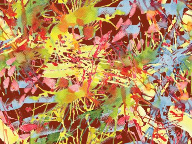 Tehlike izi yok. Kırmızı suluboya fırça darbesi grunge tasarımı. Suluboya boya boya tasarımı. Kademeli mürekkep lekeleri. Çamur tabakası. Sıvı damlayan fırça sonsuz iz. 