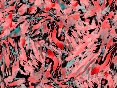 Boho kaleydoskop soyut, kusursuz desen. Pembe kırmızı etnik doku. Suluboya bohem Fas baskısı. Mayo, suluboya, soyut kravat, iç döşeme. Fırça darbesi arka plan