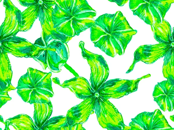 Fond Vintage Été Bio Jasmin Seamless Pattern Aquarelle Fleurs Feuilles — Photo