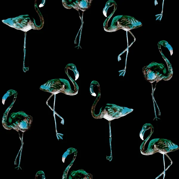 Flamingo Patroon Tropische Zomer Aquarel Print Exotische Lente Textiel Achtergrond — Stockfoto