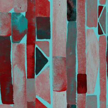 Bauhaus deseni. Çivit mavisi geometrik suluboya, soyut, dikişsiz iz. Suluboya çizgili arka plan. Kaleydoskop çizgileri. Çağdaş sanat illüstrasyonu. Bauhaus grafik tasarımı. Moda dokusu