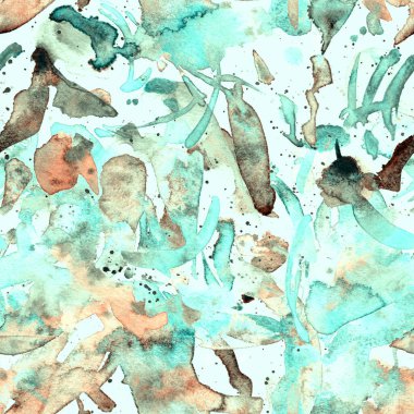 Suluboya egzotik, pürüzsüz desen. Kabile renginde boya fırçası izi. Soyut geometrik suluboya tasarımı. Pachwork dokusu. Çiçekli Coachella pürüzsüz desen. Sıkıntılı soyut karışık sanat eserleri.