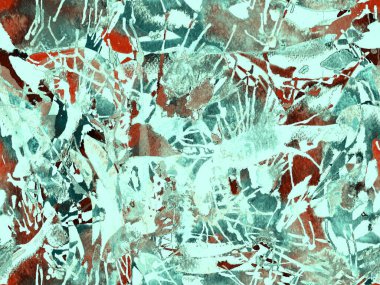 Tehlike izi yok. Mavi suluboya fırça darbesi grunge tasarımı. Suluboya soyut sıçrama boyası tasarımı. Kademeli mürekkep lekeleri. Toprak sıçrama deseni. Sıvı damlayan fırça sonsuz iz.