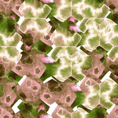 Yeşil suluboya kusursuz desen. Fırça darbeleri arka plan. Klasik soyut yaz akrilik sonsuz fayans. Suluboya kare sıvı sanatsal baskı. Etnik altıgen yüzeyi. Basit yaratıcı ressamlık.