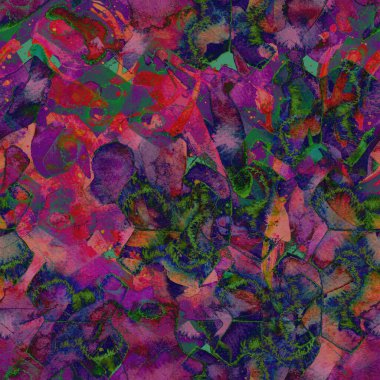 Suluboya egzotik, pürüzsüz desen. Renkli bir arka plan. Soyut geometrik suluboya tasarımı. Mayo dokusu. Çiçekli Coachella pürüzsüz desen. Etnik soyut karma sanat eserleri.