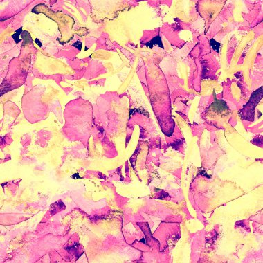 Suluboya egzotik, pürüzsüz desen. Kabile renginde boya fırçası izi. Soyut geometrik suluboya tasarımı. Mayo dokusu. Çiçekli Coachella pürüzsüz desen. Etnik soyut karma sanat eserleri.