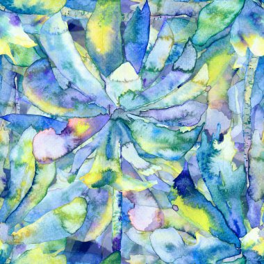 Suluboya palmiye ağacı deseni. Tropikal yapraklı, egzotik, pürüzsüz desen. Aloha mayo izi. Yaz dönemi. Akışkan, soyut, dikişsiz desen. Suluboya doğal Hawaii çiçek arkaplanı.