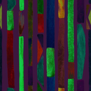 Bauhaus deseni. Yeşil geometrik, soyut, dikişsiz, sulu boya. Suluboya çizgili arka plan. Kaleydoskop çizgileri. Çağdaş sanat illüstrasyonu. Bauhaus grafik tasarımı. Moda dokusu