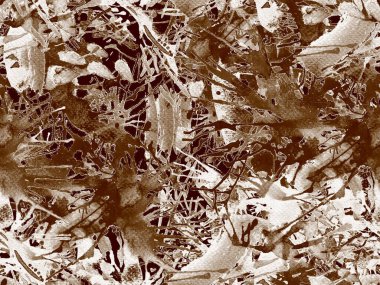 Sıvı, pürüzsüz desen. Siyah ve beyaz suluboya fırça darbesi grunge fayans. Suluboya boya boya tasarımı. Elle çizilmiş mürekkep lekeleri. Toprak sıçrama deseni. Sıvı damlayan fırça sonsuz iz.