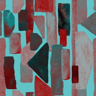 Bauhaus deseni. Çivit mavisi geometrik suluboya, soyut, dikişsiz iz. Suluboya çizgili arka plan. Kaleydoskop çizgileri. Çağdaş sanat illüstrasyonu. Bauhaus grafik tasarımı. Moda dokusu